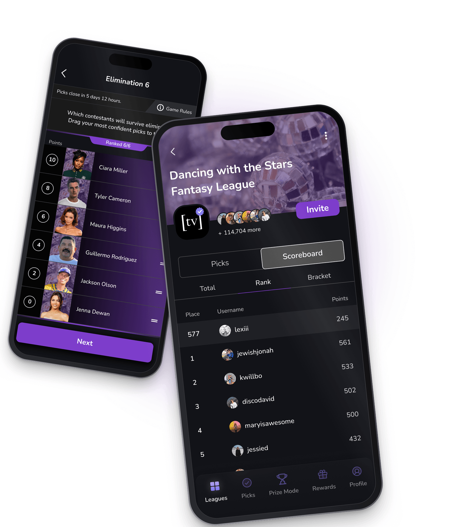 Bracketology App - Dancing with the Stars Fantasy League