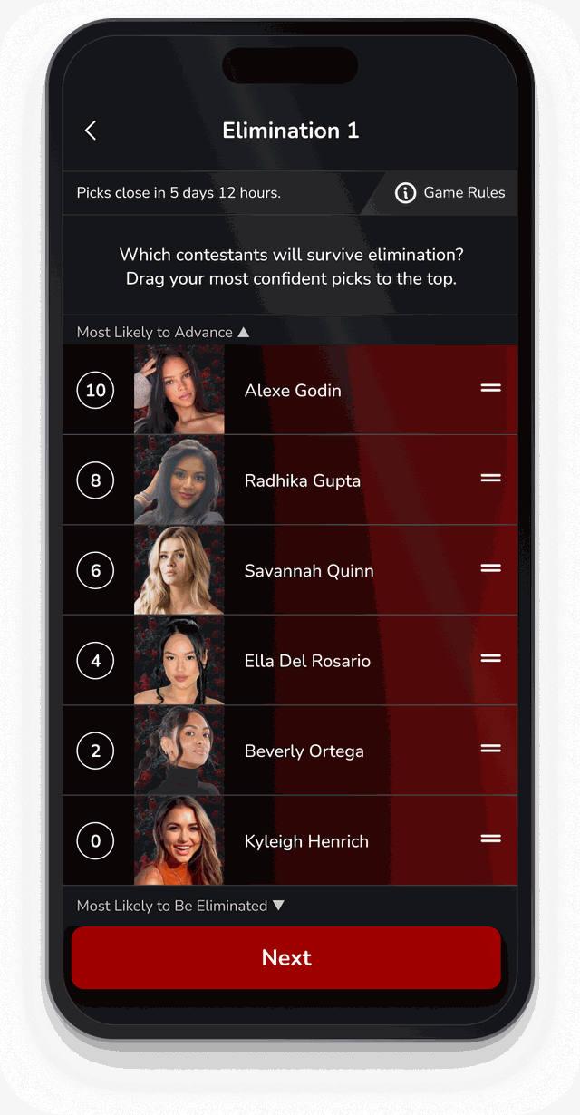 Making weekly picks for The Bachelor in the Bracketology app