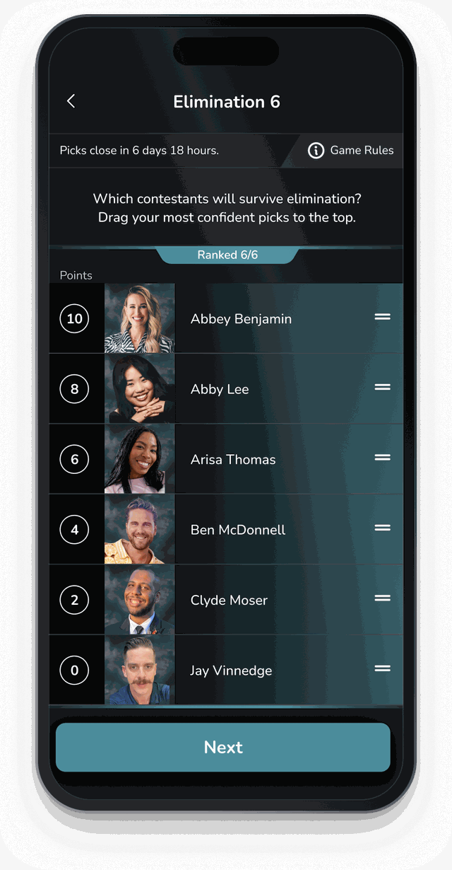 Making weekly picks for The Traitors in the Bracketology app