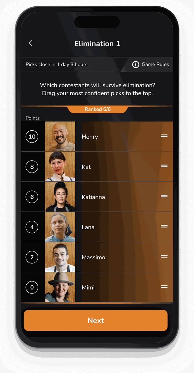 Making weekly picks for Top Chef in the Bracketology app